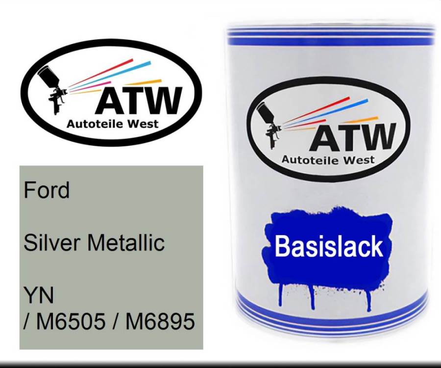 Ford, Silver Metallic, YN / M6505 / M6895: 500ml Lackdose, von ATW Autoteile West.